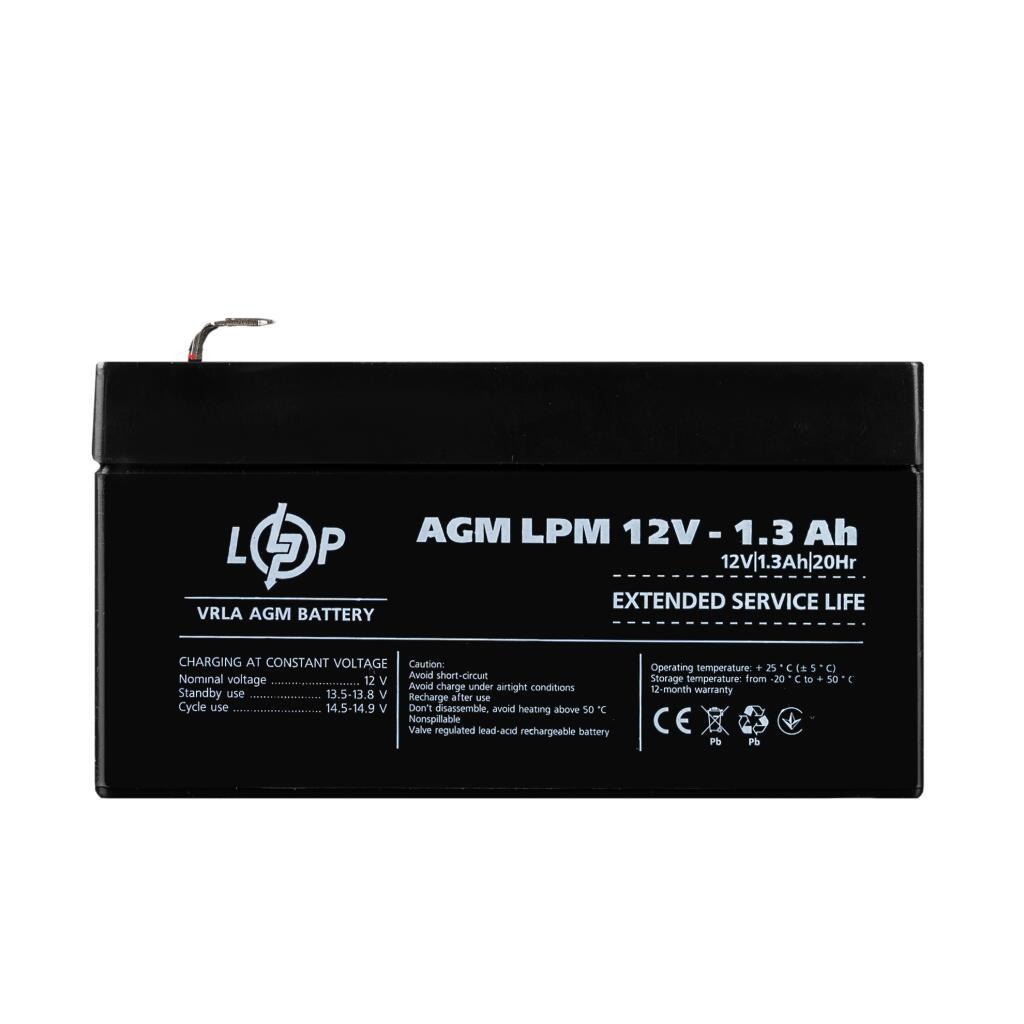 Розпродаж (4131) Акумулятор AGM LPM 12V - 1,3 Ah (11-2024)