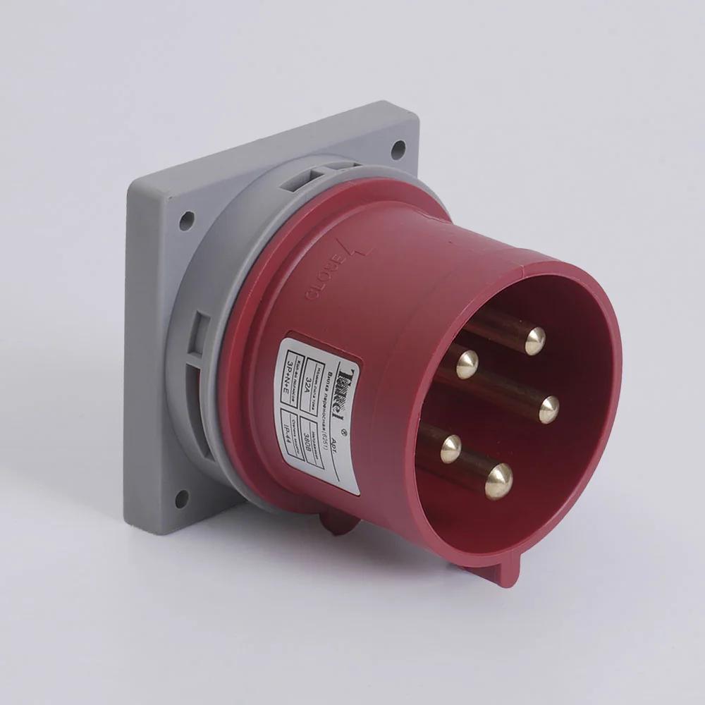 Вилка стационарная встроенная 615 16А 400В 3Р+N+Е IP44 TAKEL