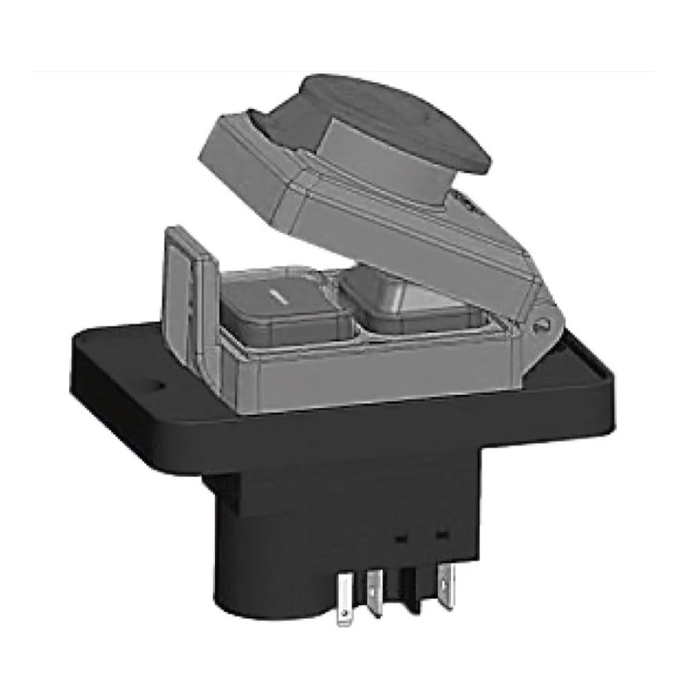 Пусковая электромагнитная кнопка ESSB-32YC 5pin на панели, желтая рамка