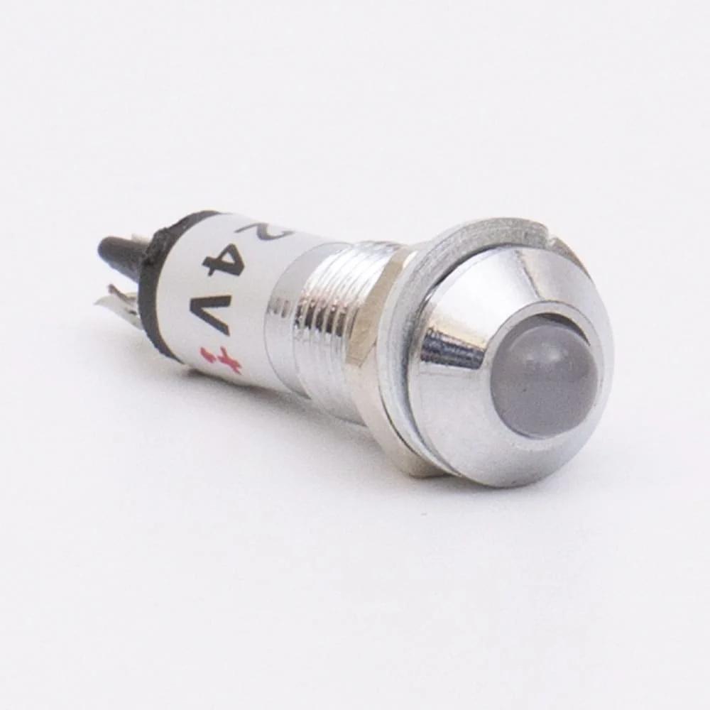 Светодиодный индикатор металлический AD22B-8 24V AC/DC, белый