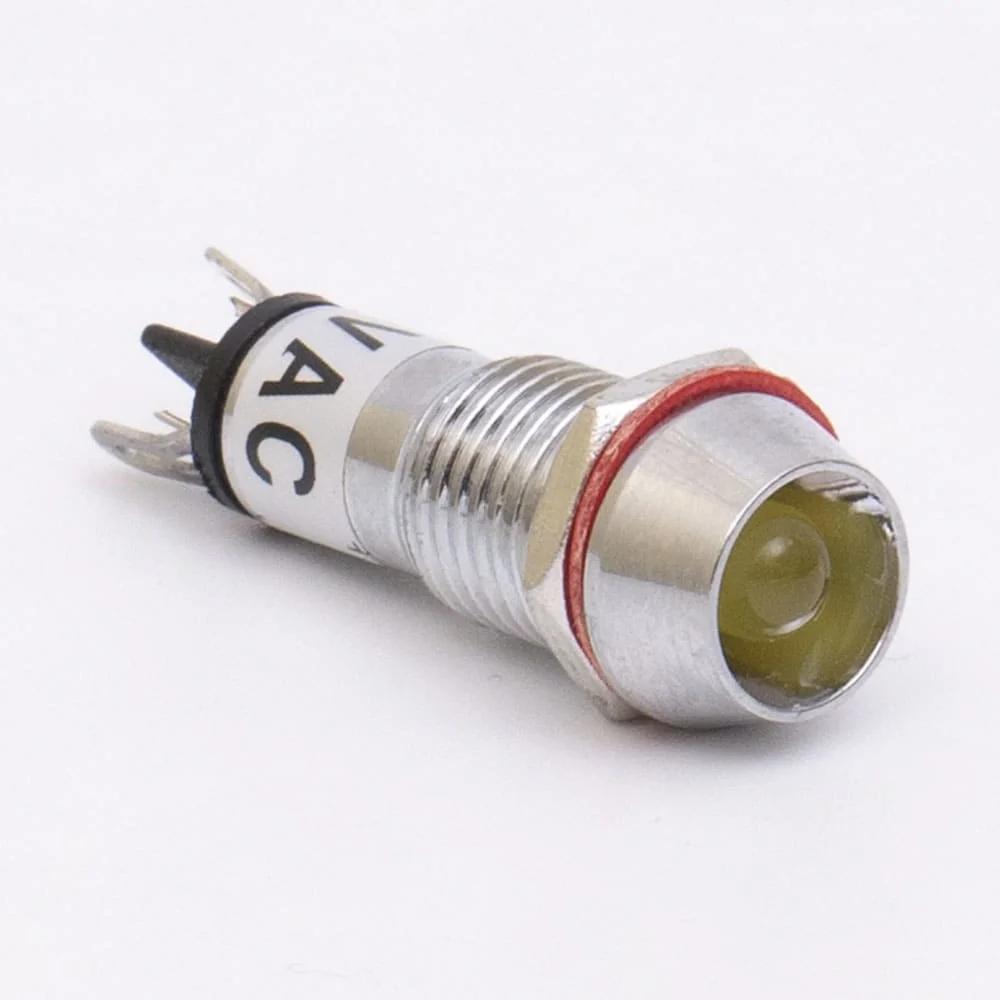 Светодиодный индикатор металлический AD22C-10 24V AC/DC, желтый
