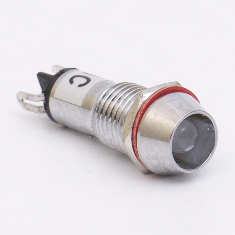 Светодиодный индикатор металлический AD22C-10 220V AC, белый