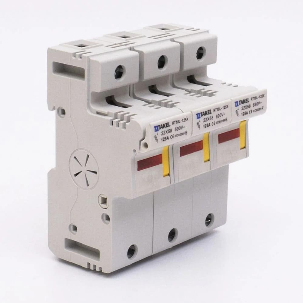 Тримач плавкого запобіжника RT18L-125X 3Р 125А типорозмір 22x58 TAKEL