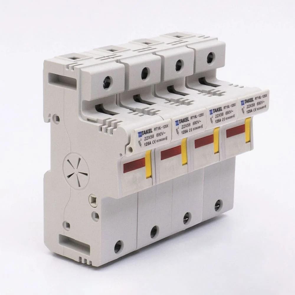 Тримач плавкого запобіжника RT18L-125X 4Р 125А типорозмір 22x58 TAKEL