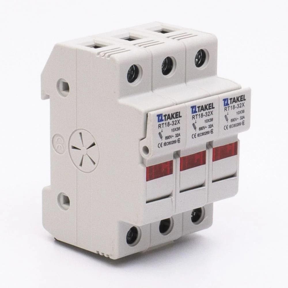 Держатель предохранителя RT18-32X 3P 32A типоразмер 10х38 TAKEL