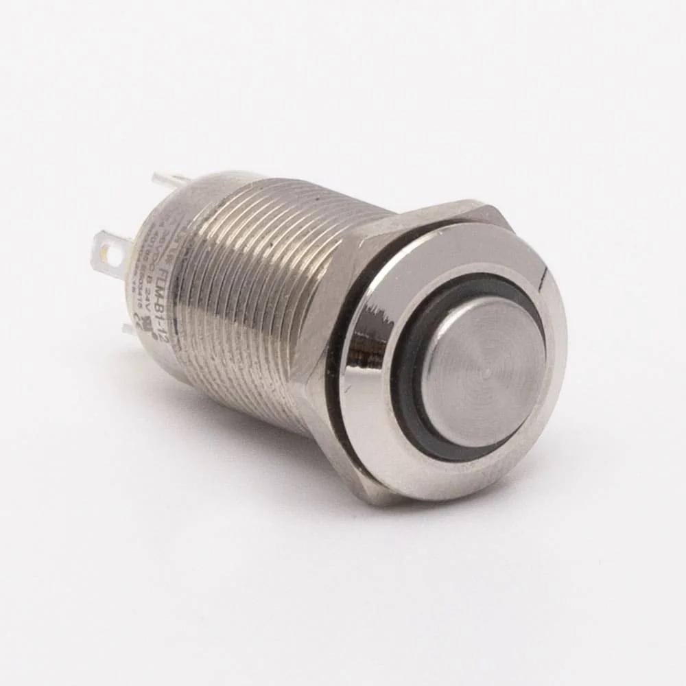 Кнопка металлическая КНМ-12-HJ-E 9-24V 1НО высокая, зеленая TAKEL