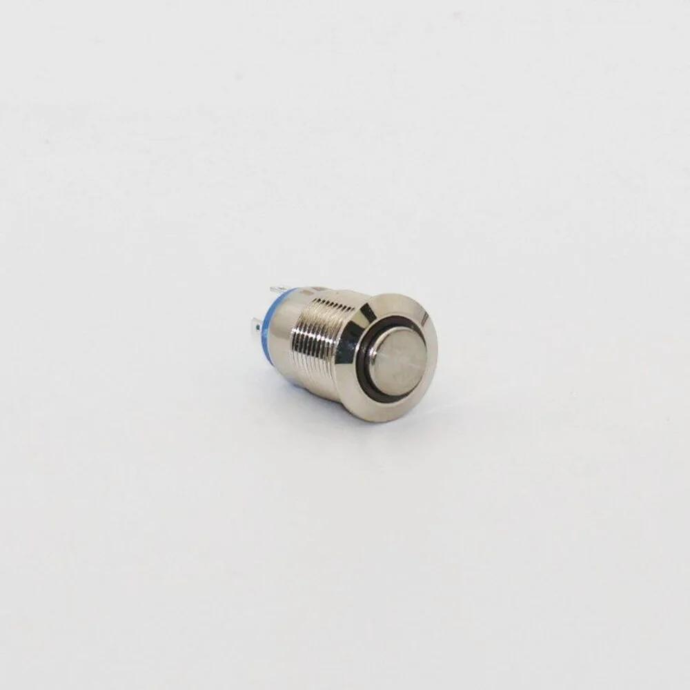 Кнопка металева КНМ-UL-12-HJ-E 220V 1NO висока 5A, блакитний TAKEL