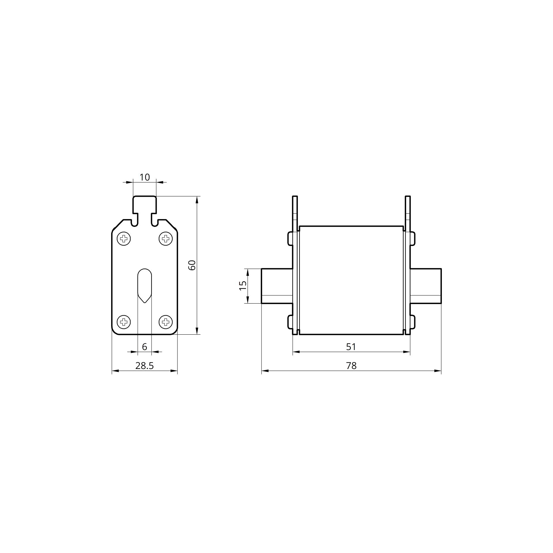 Плавкая вставка предохранителя NH00 100А 80V DC TAKEL