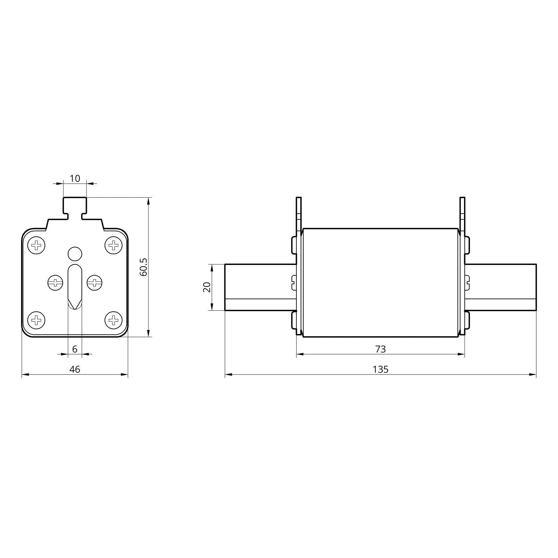 Плавкая вставка предохранителя NH1 250А 80V DC TAKEL