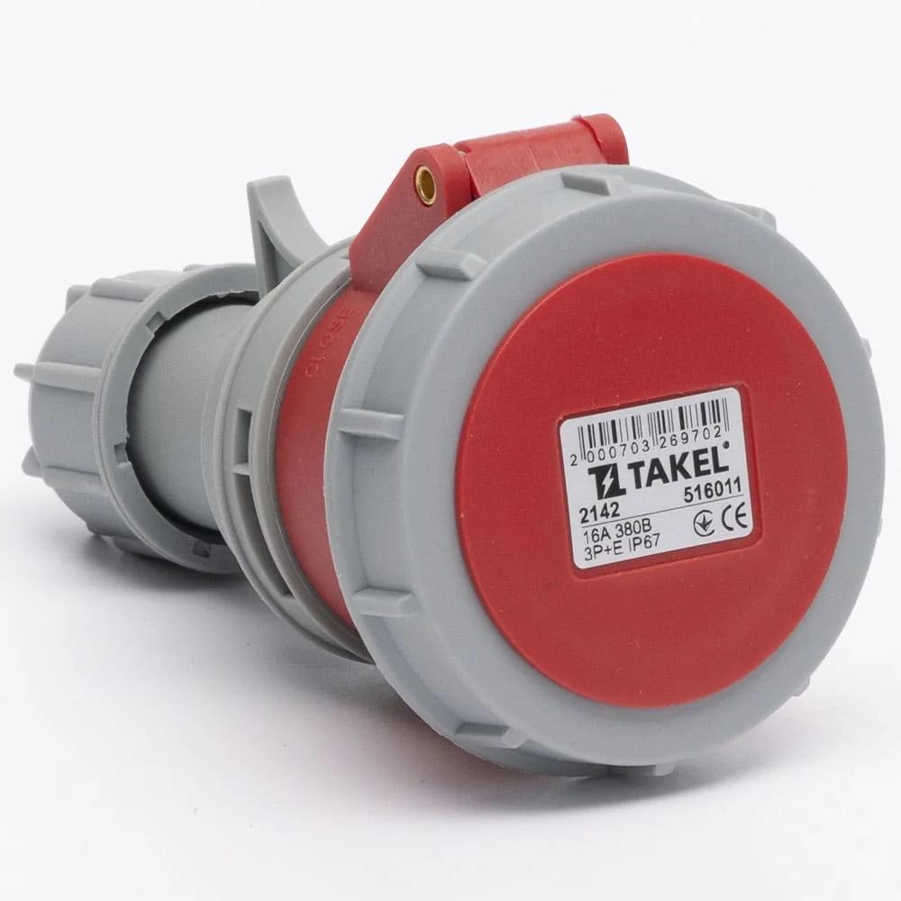 Розетка переносная 2142 16А 380В 3Р+Е IP67 Argent TAKEL