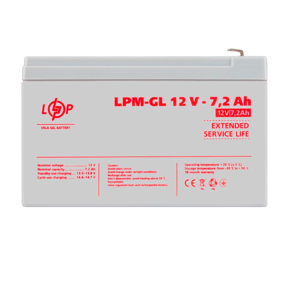 Гелевый аккумулятор LPM-GL 12V - 7.2 Ач
