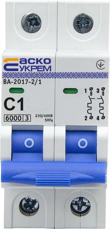 Автоматичний вимикач УКРЕМ ВА-2017/С 2р 1А АСКО