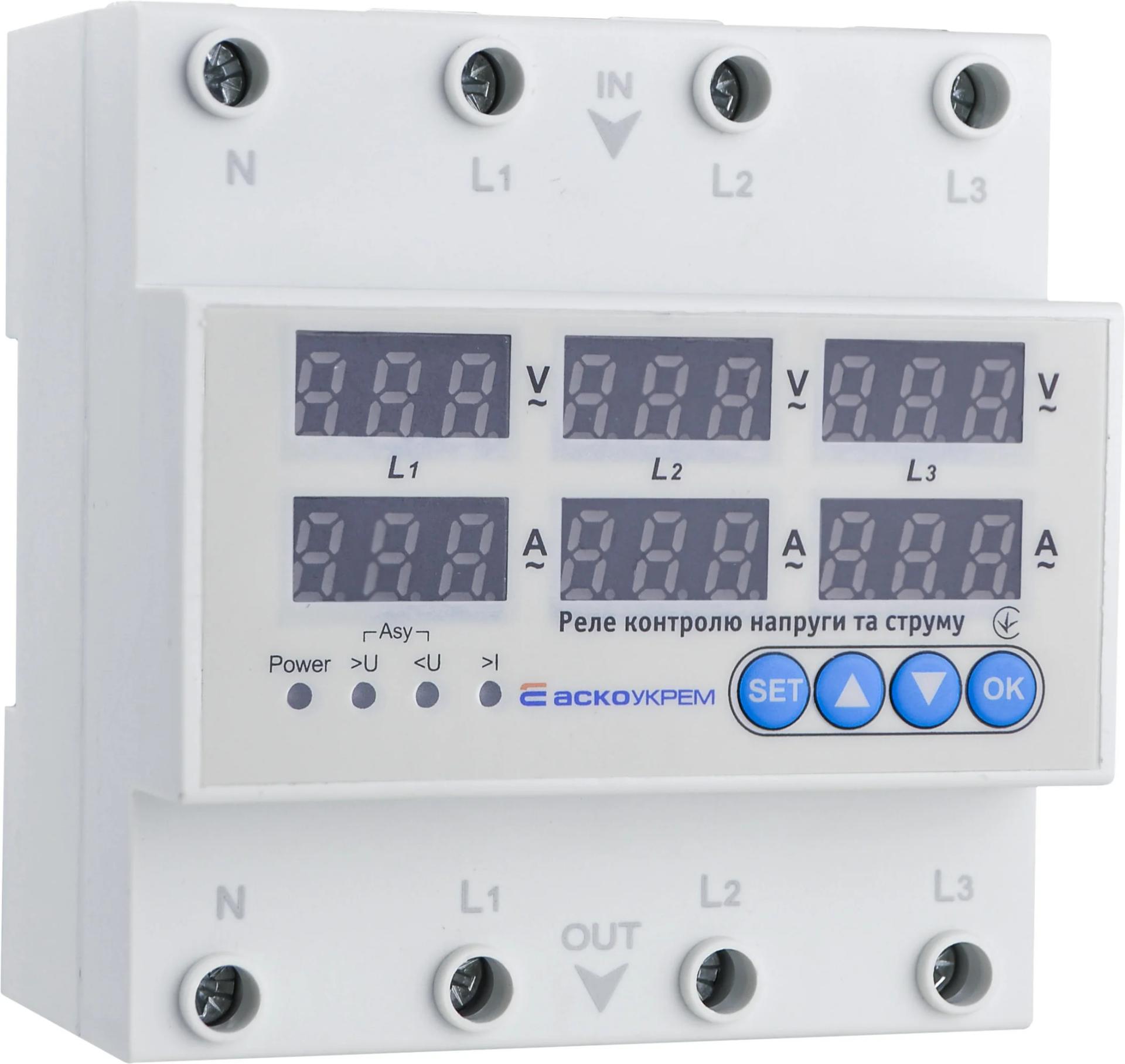 Реле контролю напруги та струму RKV 4P 63A