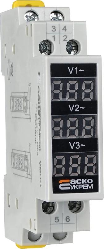 Вольтметр модульный цифровой трёхфазный VMD-3 (AC 80-500 V)