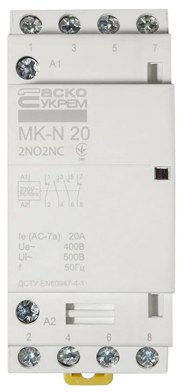 Модульний контактор MK-N 4P 20A 2NO2NC 220V