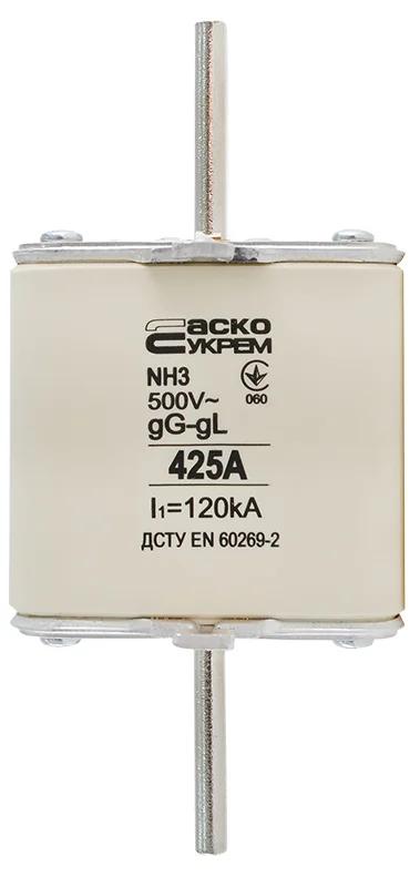 Запобіжник ножовий з плавкою вставкою NH3 425A gG