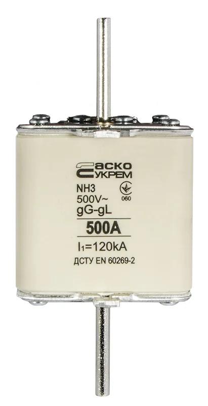 Запобіжник ножовий з плавкою вставкою NH3 500A gG