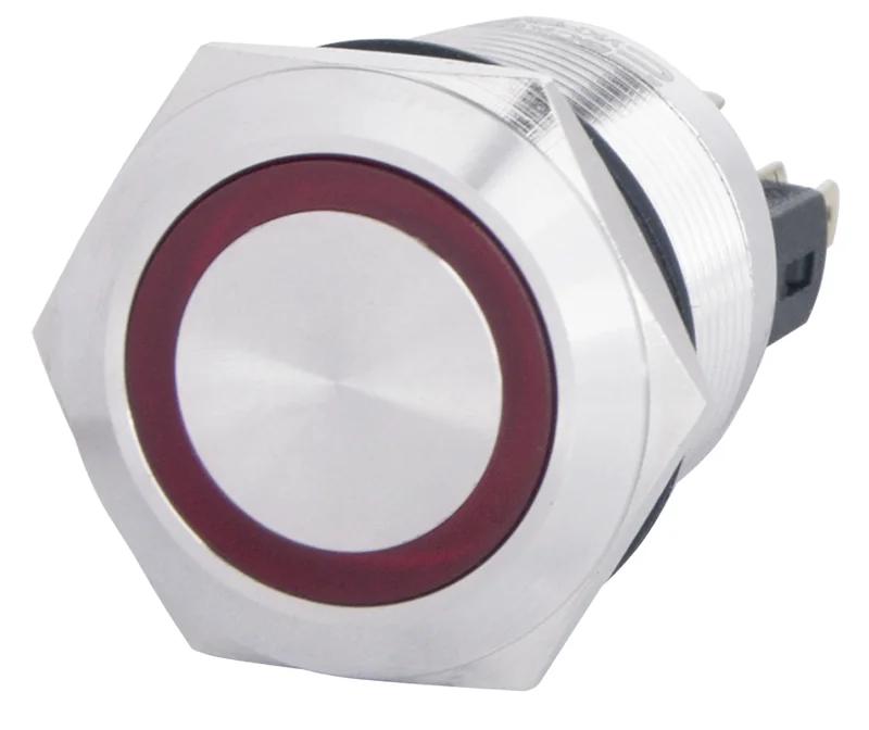 TYJ 22-271 Металлическая кнопка с подсветкой, 1НО+1НЗ, красная 24V.