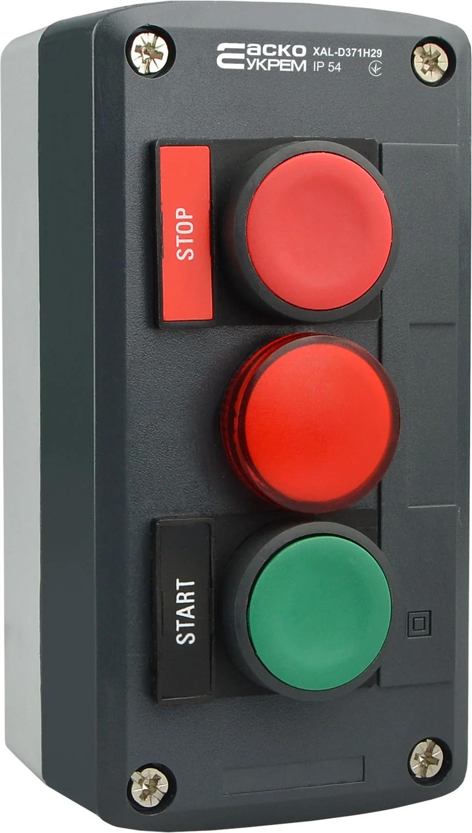 XAL-D371H29 Пост тримісний Старт-Стоп-Сигнальна арм. -> XAL-D371H29 Трехпозиционный пост Старт-Стоп-Сигнальная арм.