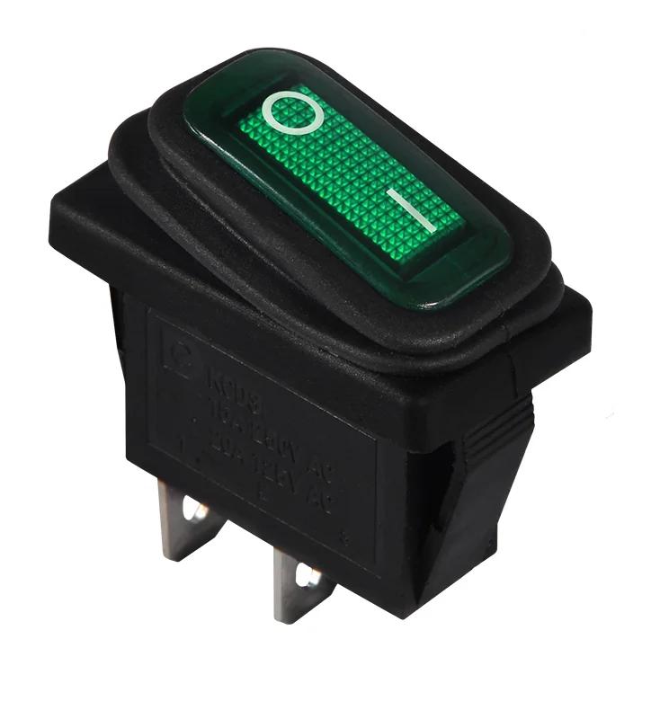 KCD3-101W GR/B Переключатель 1 клавиша зеленый влагозащищенный