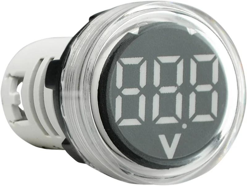 Круглий цифровий вимірювач напруги ED16-22VD 30-500В АС (білий)