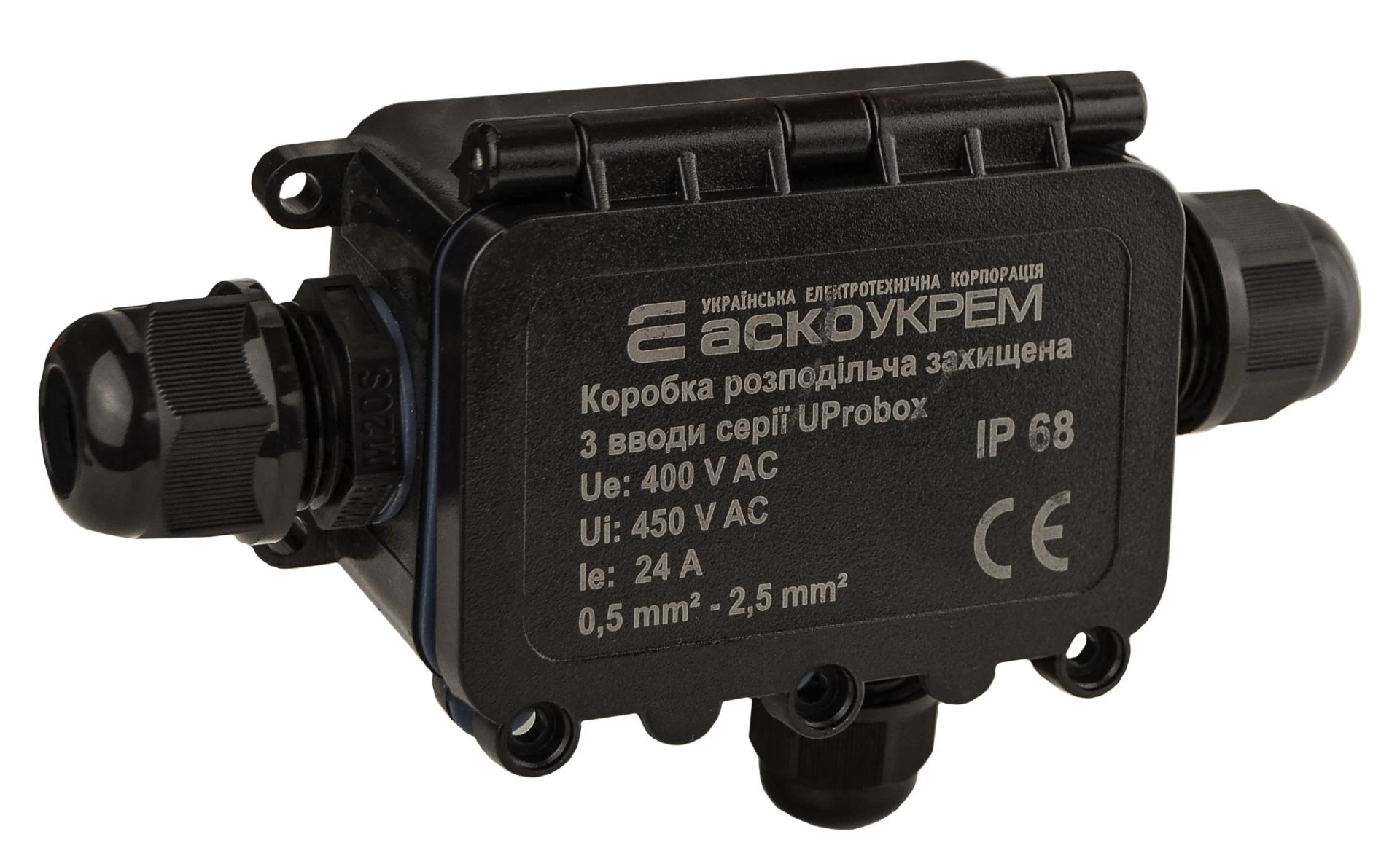 Распределительная коробка с защитой, 3 ввода, серии UProbox, IP68