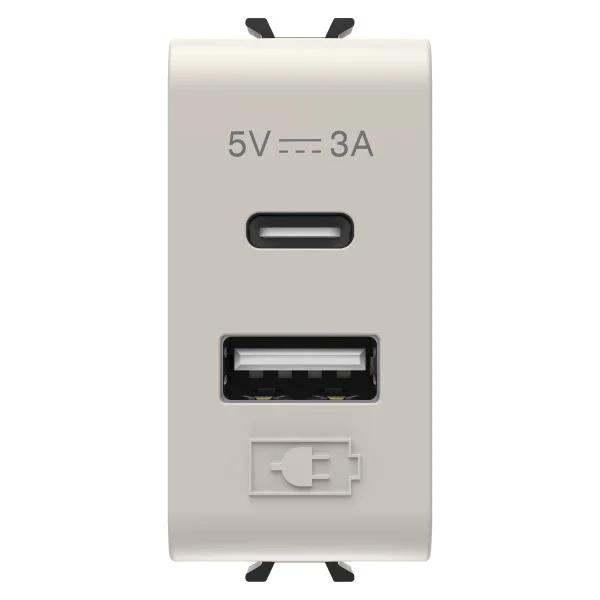 Розетка 2хUSB Chorusmart A+C TYPE 5V 3A 1M бежевый GEWISS