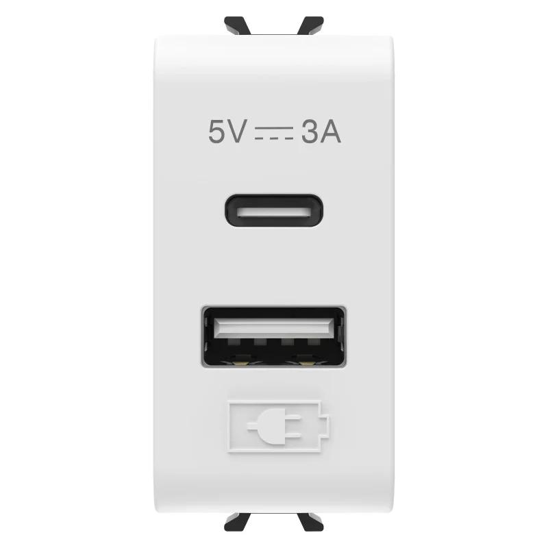 Розетка 2хUSB Chorusmart A+C TYPE 5V 3A 1M сат. білий GEWISS