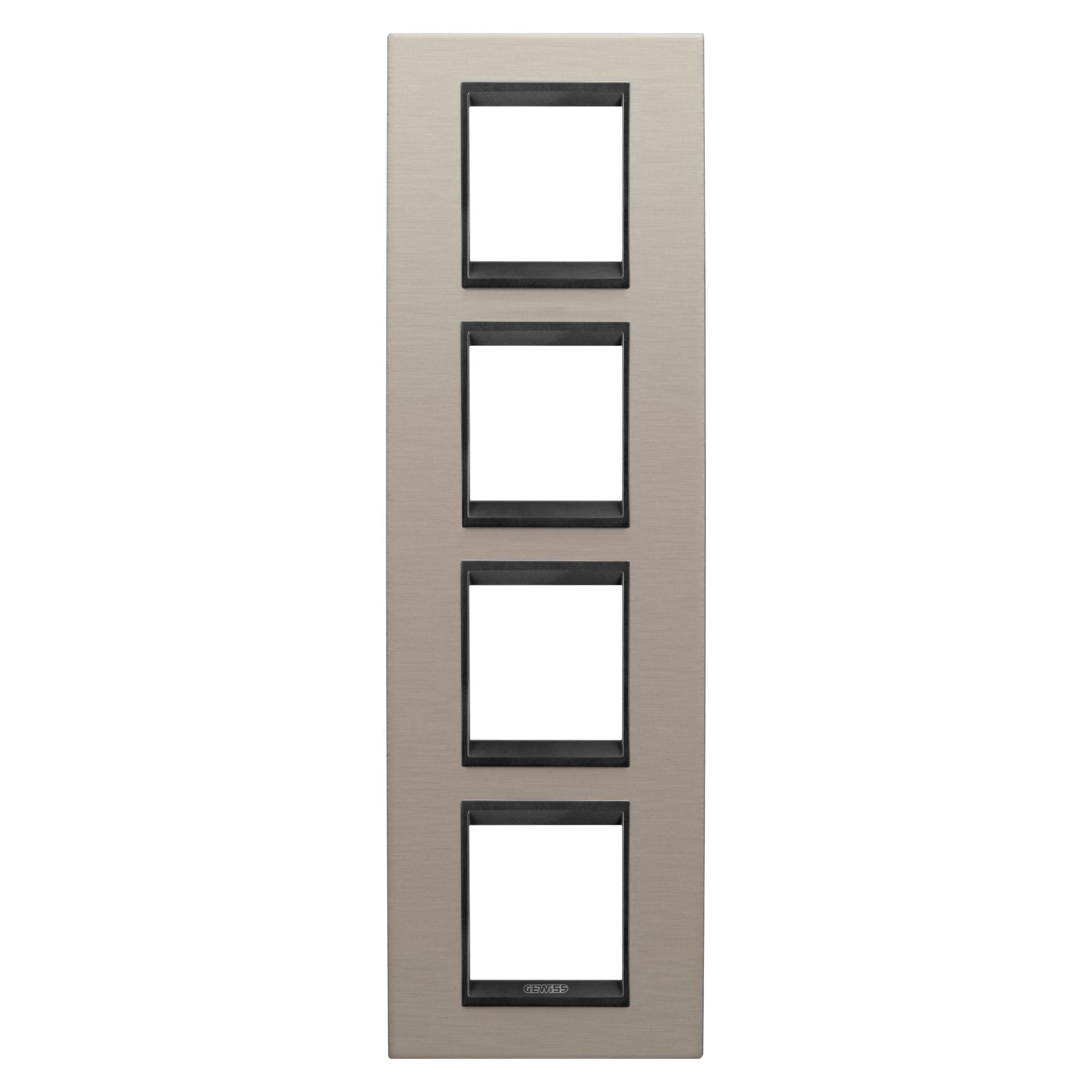 Рамка Chorusmart LUX 2+2+2+2M вертикальна металева матовий алюміній/лава GEWISS