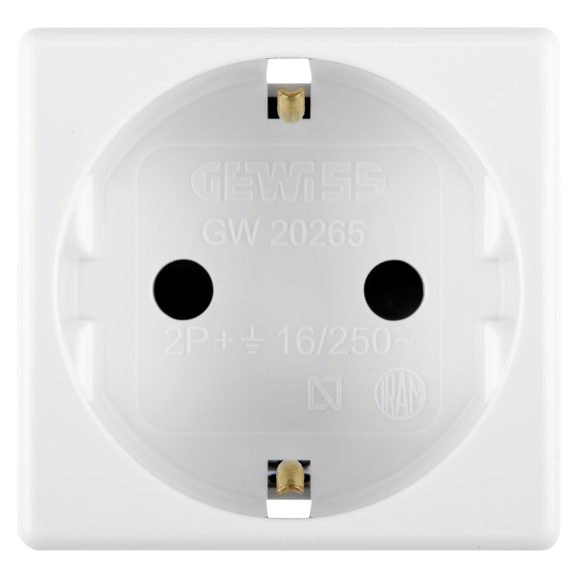 Розетка немецкий стандарт 2P+E 16A 250В 2 модуля белая SYSTEM GEWISS