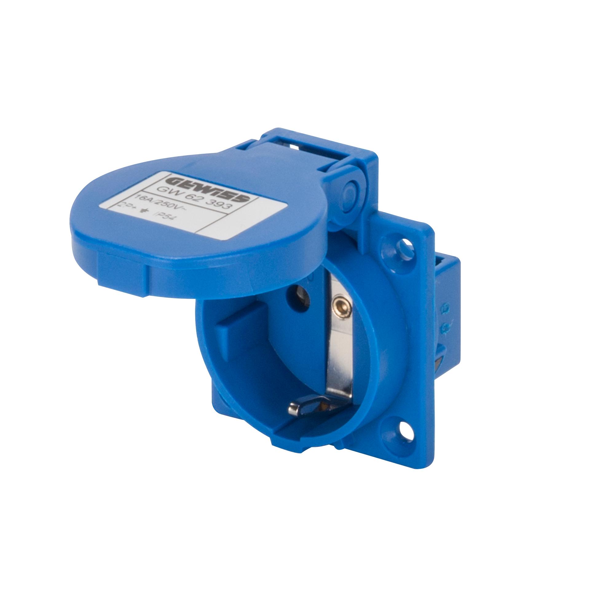 Розетка встроенная 10° Schuko IP54 2P+E 16A 230V 50x50 GEWISS