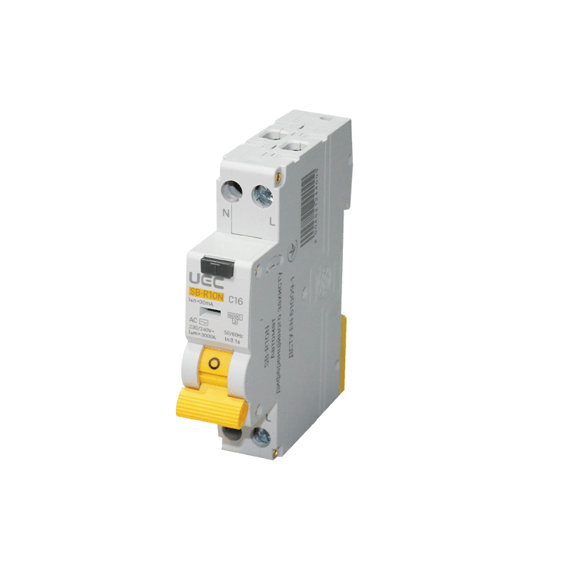 Автомат диференційного захисту SB-R10N 2P C 16A 30mA Tип AC 6kA UEC