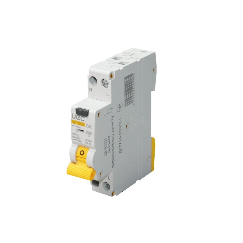 Пристрій захисного відключення SB-L9M 4P 50A 30mA Tип AC 6kA UEC