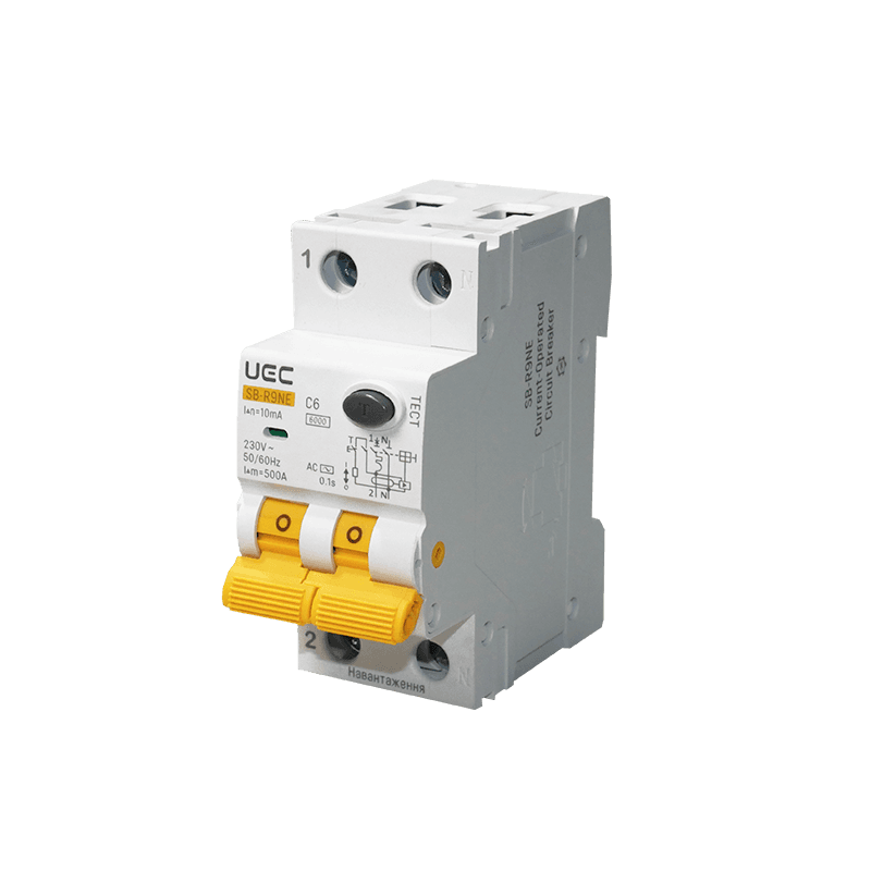 Автомат дифференциальной защиты SB-R9NE 2P C 6A 10mA Тип AC 6kA UEC