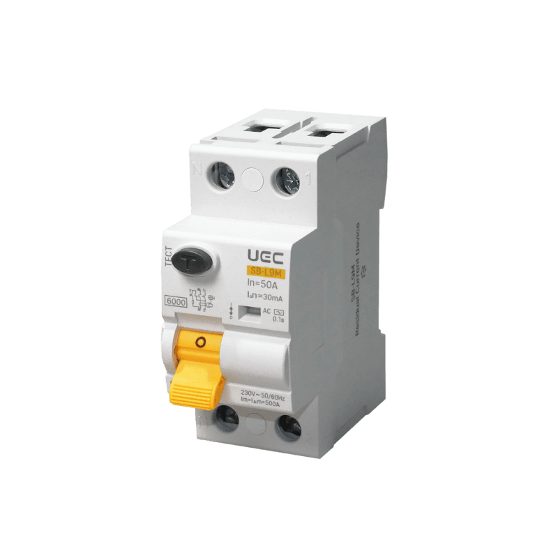 Пристрій захисного відключення SB-L9M 2P 50A 30mA Tип AC 6kA UEC