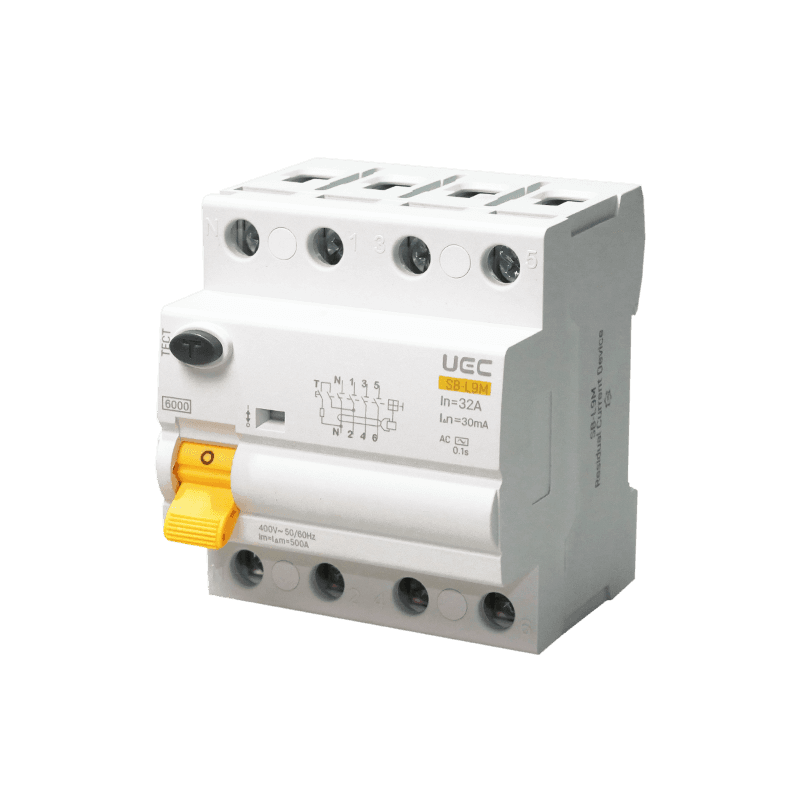 Устройство защитного отключения SB-L9M 4P 32A 30mA Тип AC 6kA UEC