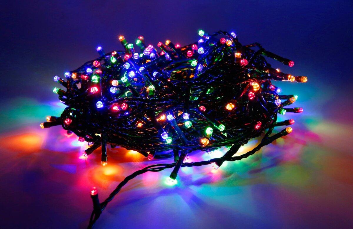 Гірлянда новорічна LED-лампа VALESO 100 шт RGB 8 режимів Зелений провід LKS5020