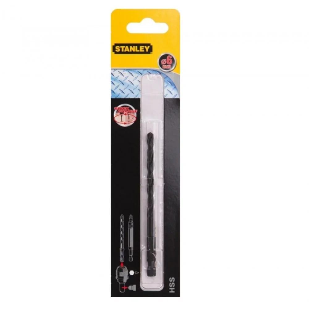 Свердло по металу, дереву, пластику STANLEY SUPER-LOCK з хвостовиком 1/4" 6 х 107/70 мм