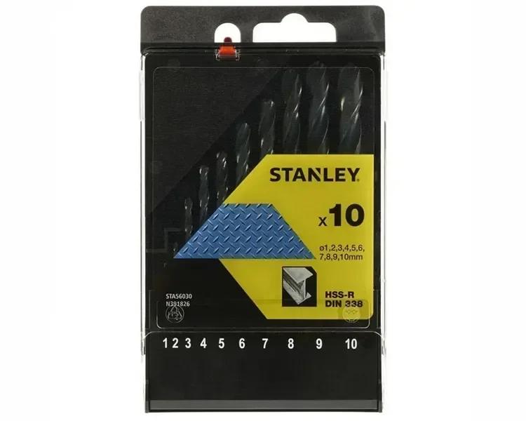 Набір свердл по металу STANLEY HSS-R 1-10 мм 10 шт