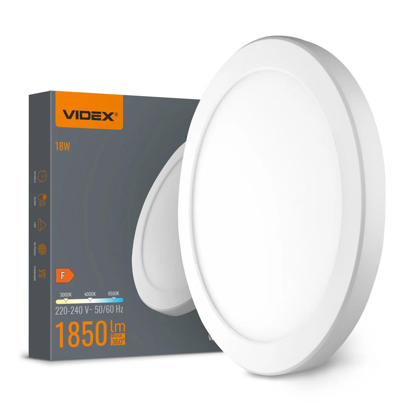 LED светильник круглый VIDEX DL6R 18W 3000K-4000K-6500K White