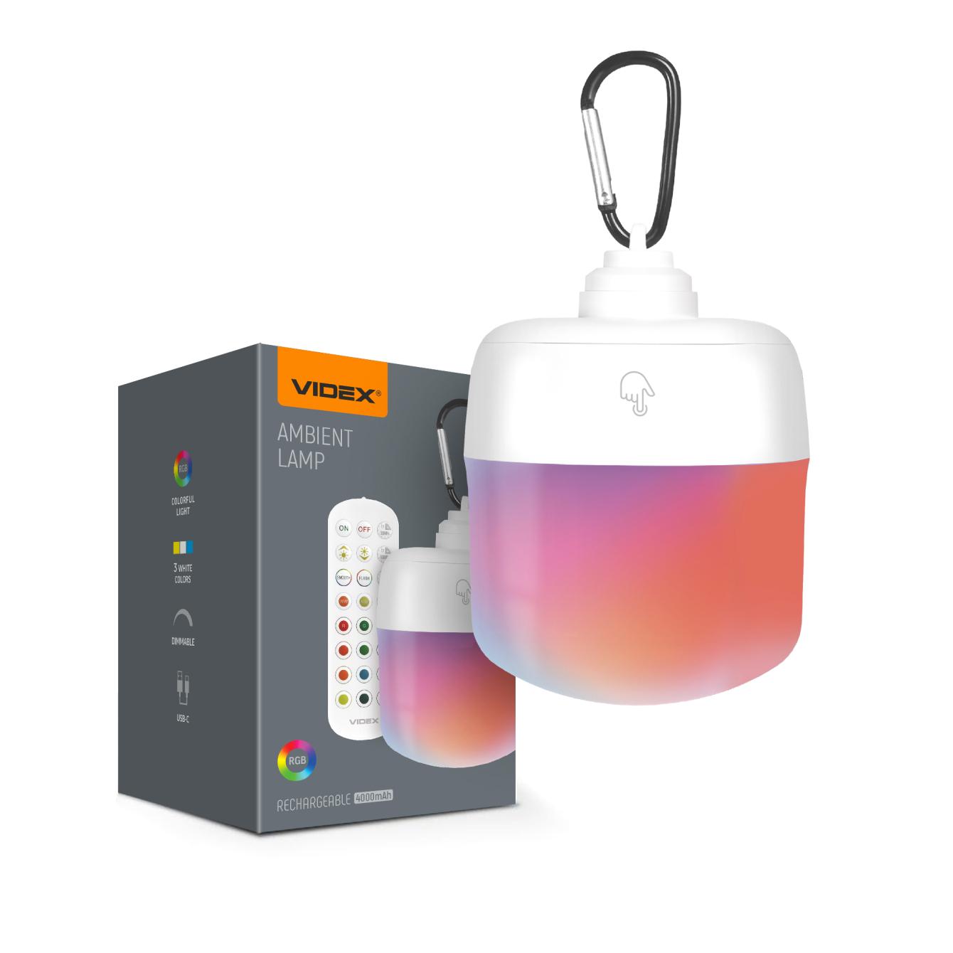LED Світильник акумуляторний сенсорний з пультом VIDEX VL-NL103W-R