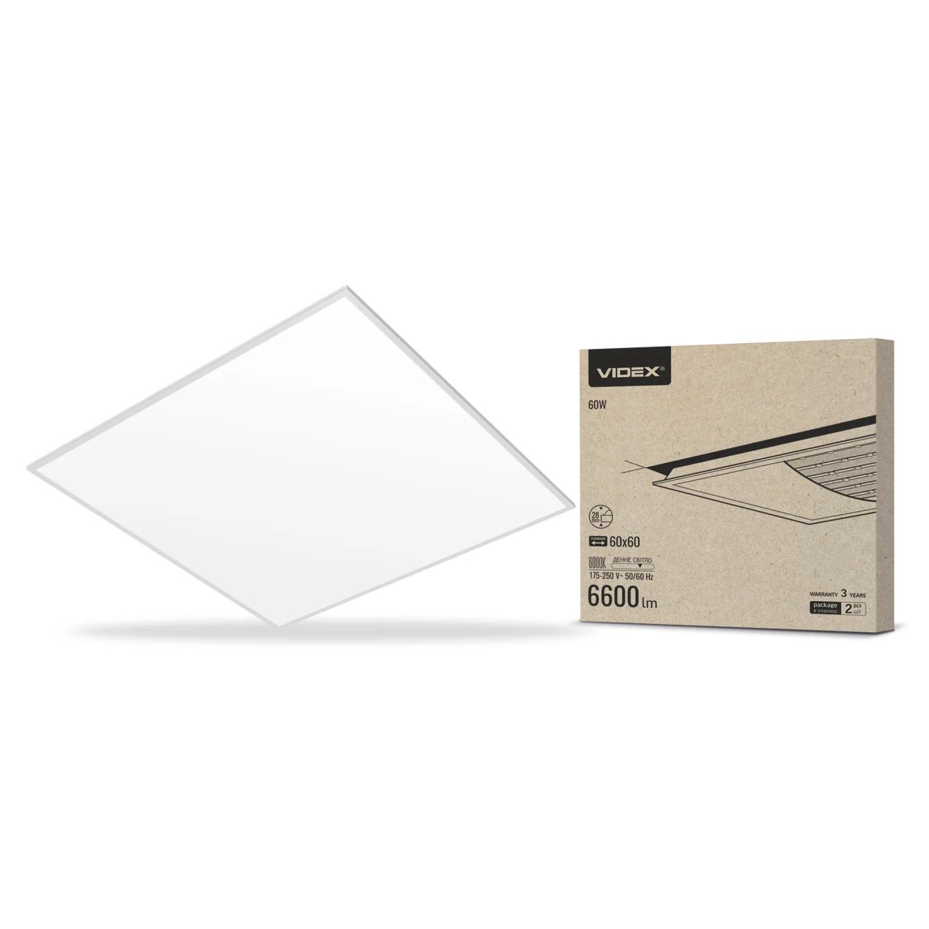 LED панель VIDEX 60W 6000K 220V матова