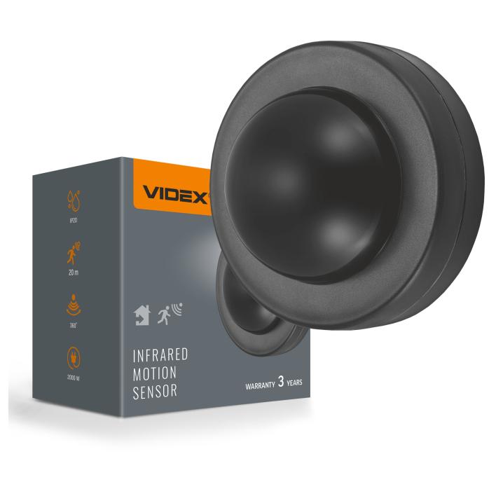 Датчик движения и освещенности VIDEX VL-SPC46B 220V 2000W инфракрасный черный