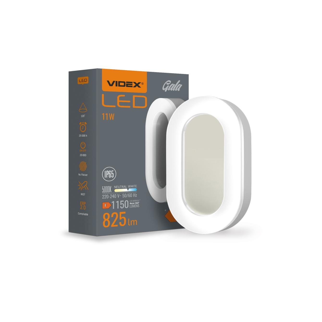 LED світильник ART IP65 овальний VIDEX VLE-BHFO-115 11W 5000K 220V