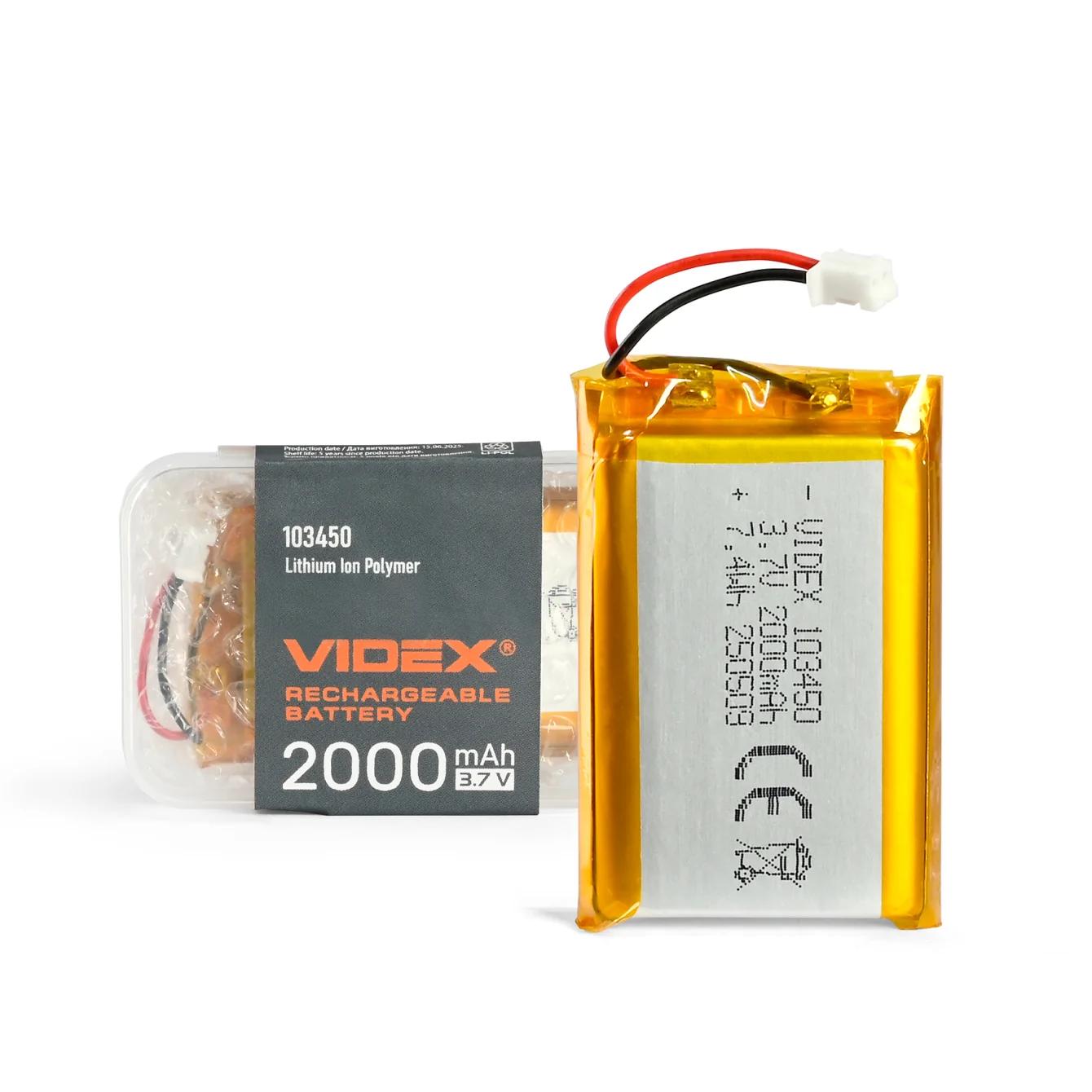 Аккумулятор VIDEX Li-pol VLF-B103450-20 2000mAh 1шт