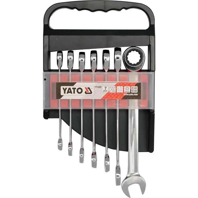 Набір ключів комбінованих з тріщаткою YATO М10-19 мм 7 шт
