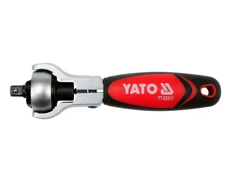 Трещотка 1/4 с оборотной головкой YATO 115 мм 72 зубца
