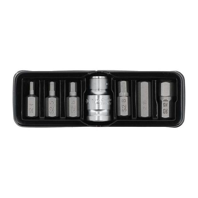 Набор насадок для отверток YATO TORX T25-55 с переходником 1/2 7 шт.