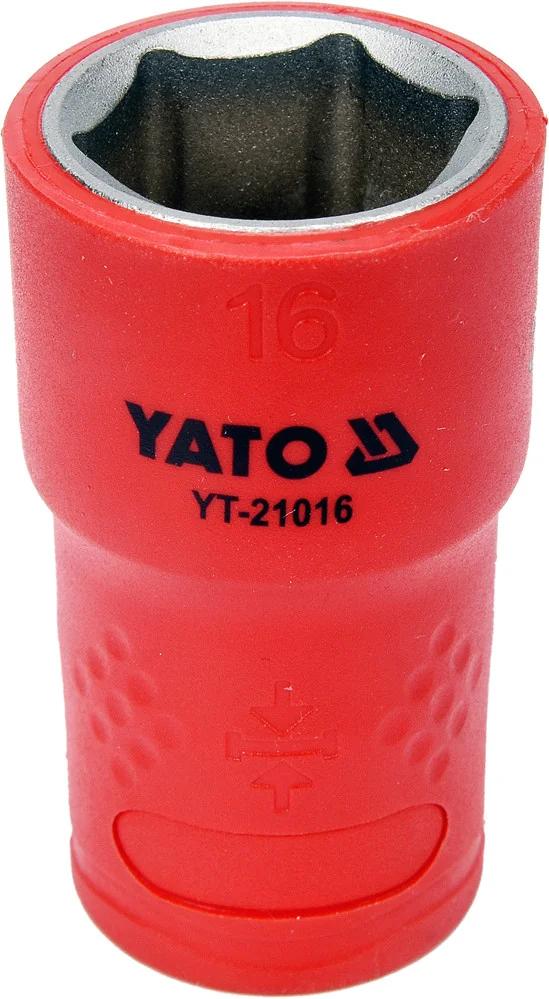 Головка торцева шестигранна діелектрична YATO 3/8" М16 х 45/28 мм VDE до 1000 В