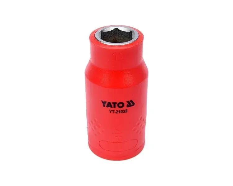 Головка торцевая шестигранная диэлектрическая YATO 1/2 М12 х 55/38 мм VDE до 1000 В